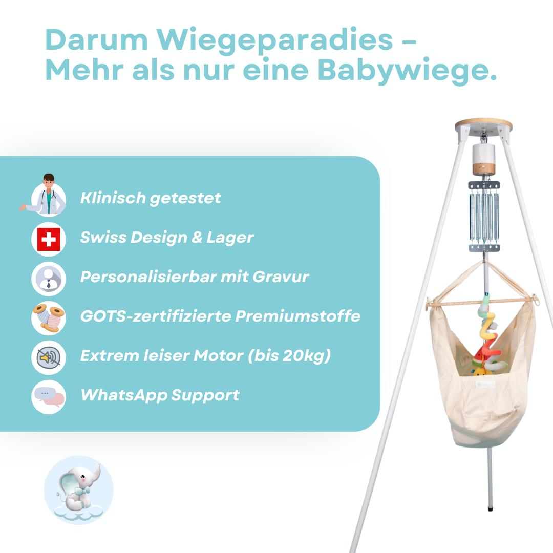 Federwiege mit Motor & Gestell  - Sternentraum