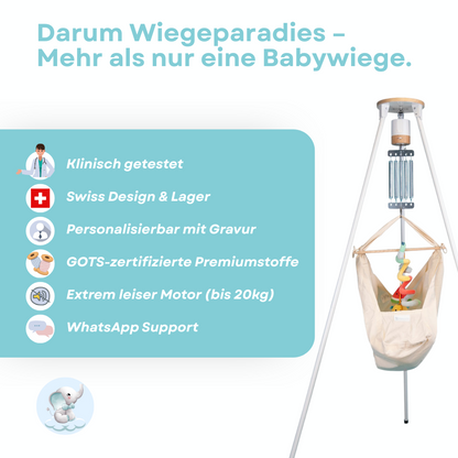 Federwiege mit Motor & Gestell  - Sternentraum