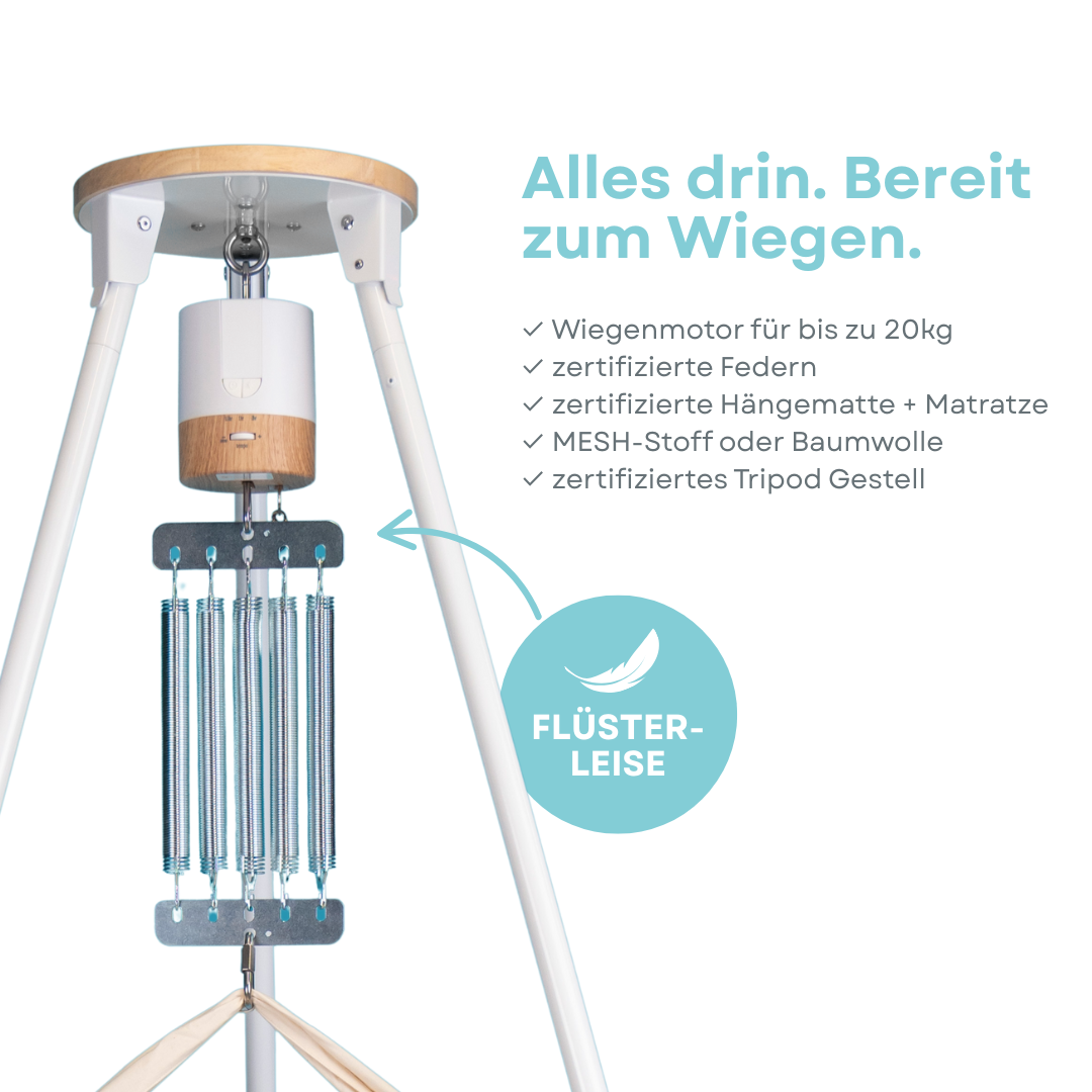 Federwiege mit Motor & Gestell  - Sternentraum